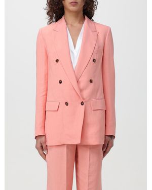 Grifoni Double Breasted Linen Blazer - Pink