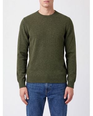Fedeli Long-Sleeved Crew-Neck Jumper - Green