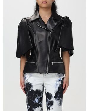 McQueen 'Bow Knot' Biker Vest - Schwarz