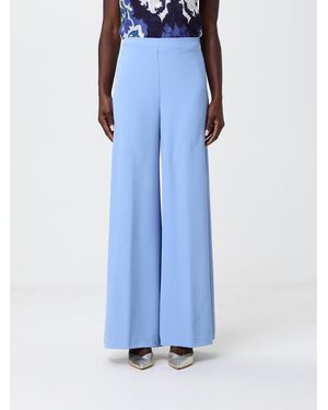 Hanita Crepe Wide-Leg Trousers - Blue