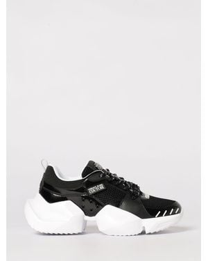 Versace Jeans Couture Mesh And Leather Trainers - Black