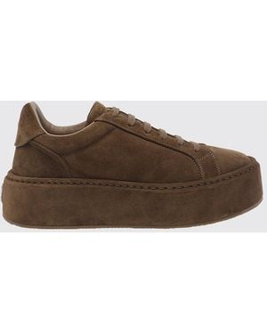 Casadei Suede Platform Sneakers With Rear Logo - Brown