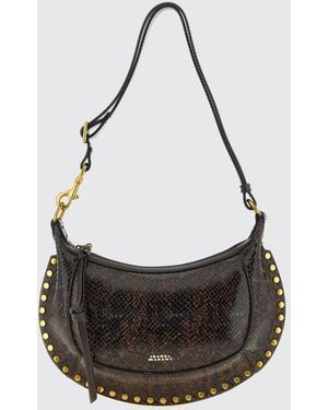 Isabel Marant Bolso De Hombro Oskan Moon De En Piel Con Estampado De Pitón - Negro