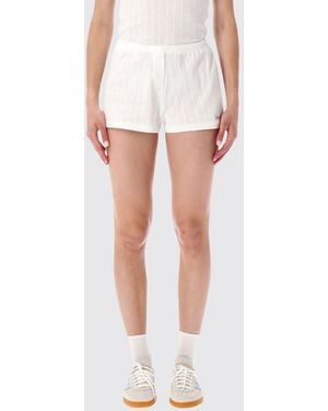 Sporty & Rich Sporty &Amp Rich Mid-Rise Cotton Jogging Shorts - White