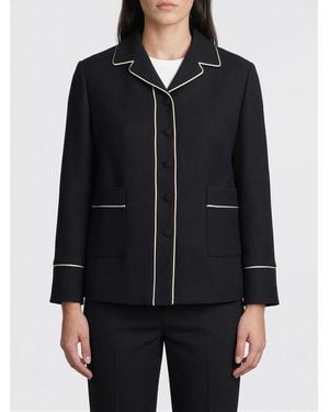 Fendi Wool And Silk Blend Single Breasted Blazer - Black