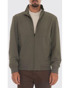 BOSS Water-Repellent Softshell Windbreaker Jacket With A High Neck - Grey