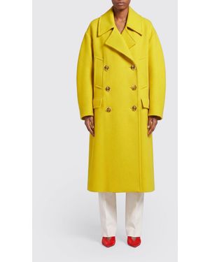 Balenciaga Wool Double Breasted Coat - Yellow