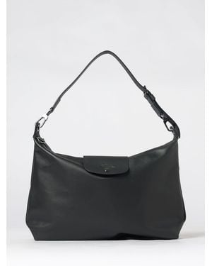 Longchamp Große Le Pliage Xtra Schultertasche Aus Kalbsleder Mit Logo - Schwarz