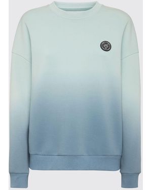 Philipp Plein Abstract Print Jersey Sweatshirt With Dropped Shoulders - Blue