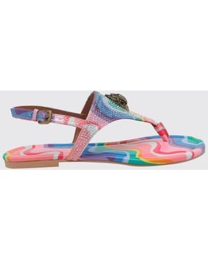 Kurt Geiger Kensington Rhinestone Satin Sandals - White