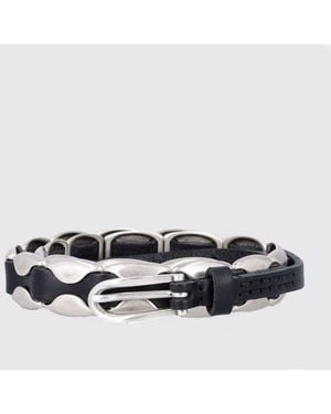 Our Legacy Billow Leather And Metal Belt - White