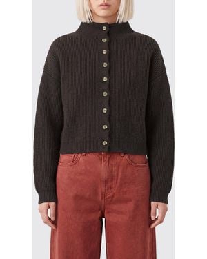 KHAITE Funnel-Neck Pure Cashmere Cardigan With Buttons - Brown