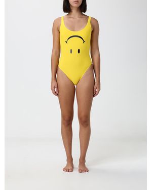 Moschino Graphic Print One-Piece Swimsuit With A U-Neckline - Yellow