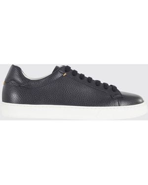 Doucal's Hammered Leather Trainers - White