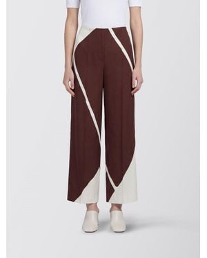 Alberta Ferretti Printed Viscose Palazzo Trousers - Purple