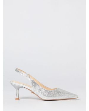 Twentyfourhaitch Phuket Rhinestone Fabric Slingback - White