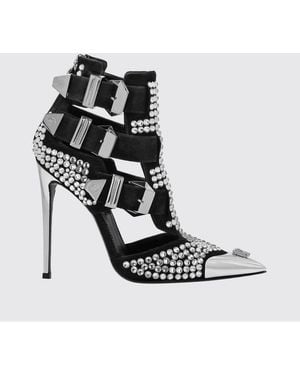 Philipp Plein Suede Court Shoes With Rhinestones - Black
