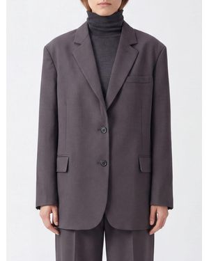 Frankie Shop Blazer Corto De Botonadura Sencilla Con Solapas Y Bolsillos De Solapa - Gris
