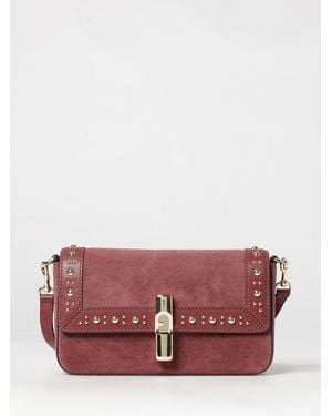Furla Bolso De Hombro Pequeño Iride De Ante Con Bordados - Rojo
