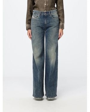 DIESEL High-Waisted Wide Leg Palazzo Jeans - Blue