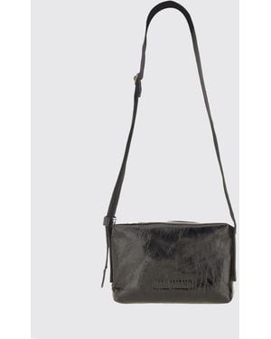 Uma Wang Crinkled-Effect Calfskin Leather Mini Crossbody Bag - White