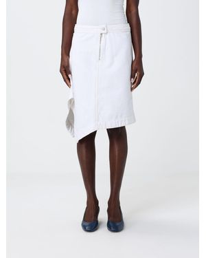 Lemaire Asymmetric Denim Skirt - White