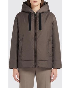 Max Mara Polyester Hooded Puffer Jacket - Brown
