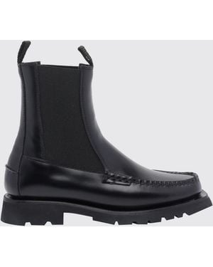 Hereu Alda Sport Leather Chelsea Boots With Lug Sole - Black