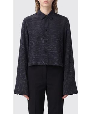 MM6 by Maison Margiela Basic Viscose Blend Shirt - Blue