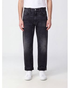 AMISH Vaqueros Anchos De Talle Medio En Denim De Algodón - Azul