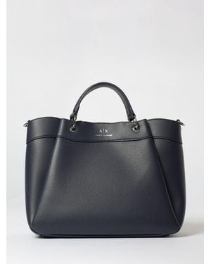 ARMANI EXCHANGE Borsa Shopping A Mano Con Logo - Blu