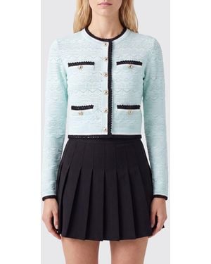 Self-Portrait Button-Front Pointelle-Knit Cotton Cardigan - Grey