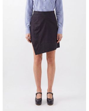 Vivienne Westwood High-Waisted Asymmetrical Slim Fit Stretch-Cotton Mini Skirt - Blue