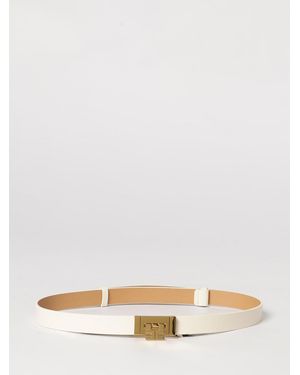 Elisabetta Franchi Hammered Leather Belt - Natural