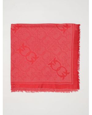 PINKO Love Birds Monogram Viscose-Blend Square Scarf - Red