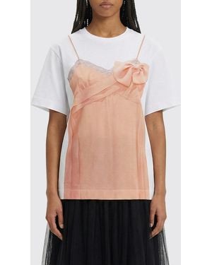 Simone Rocha Top Print T-Shirts - Black