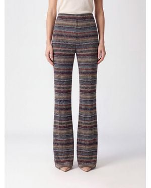 Missoni Multicolor Striped Lurex Knit Flared Pants - Gray