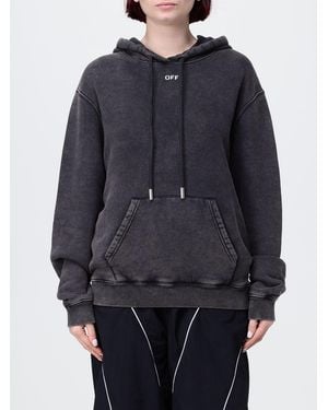 Off-White c/o Virgil Abloh Cotton Hoodie With Arrow Logo - Blue