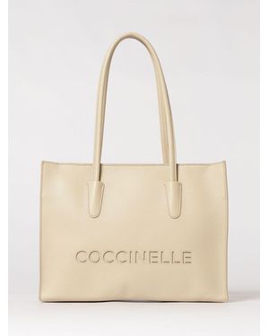 Coccinelle Hammered Leather Bag - Natural
