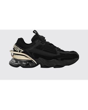 Philipp Plein Runner Ps Thunder Mix Low-Top Mesh Trainers With Notched Sole - Black