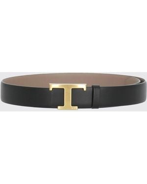 Tod's T Timeless Reversible Leather Belt - White