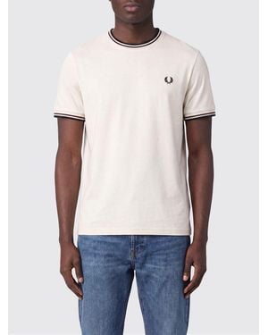 Fred Perry Cotton T-Shirt With Logo - Blue