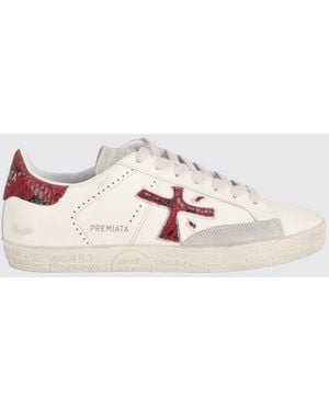 Premiata Baskets Stevend En Cuir De Veau Avec Détails Contrastants - Rose