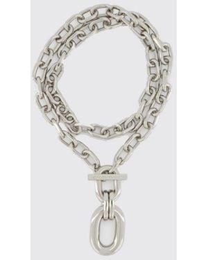 Rabanne Collar Xl Link De Latón Con Charm - Blanco