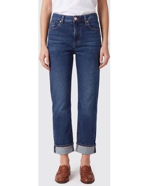 7 For All Mankind Mid-Rise Slim Cropped Jeans - Blue