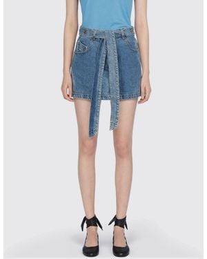 The Attico Cotton Mini Skirt - Blue