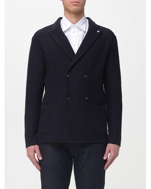 Manuel Ritz Double-Breasted Blazer - Blue
