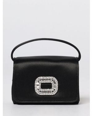 Roger Vivier Pilgrim Satin Bag With Jewel Buckle - Black