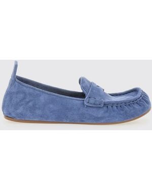 Acne Studios Suede Calfskin Loafers With A Durable Rubber Sole - Blue