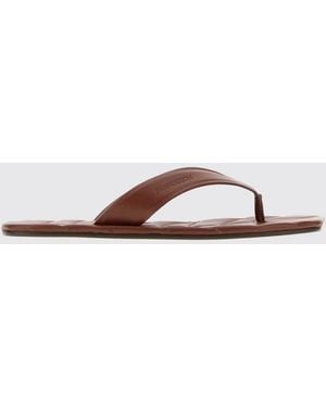 JW Anderson Leather Thong Sandals With A Low Heel And Asymmetric Toe - Brown